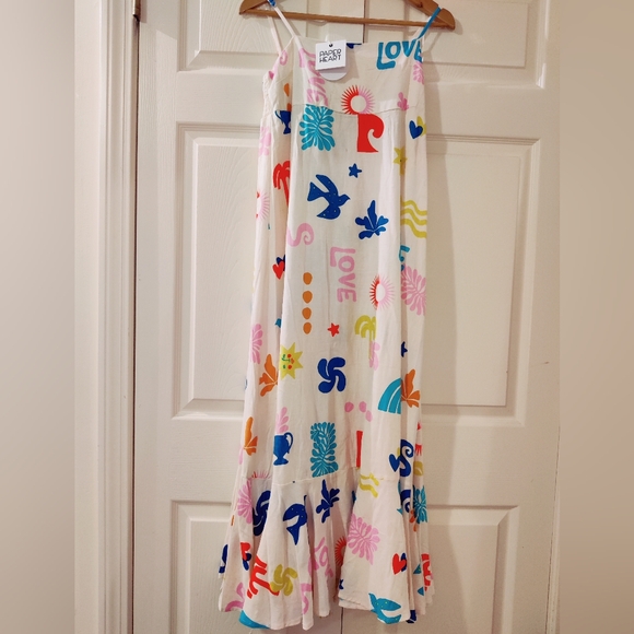 Paper Heart Dresses & Skirts - "PAPER HEARTS" Red and Blue Sleeveless Maxi Sundress with Spaghetti Straps